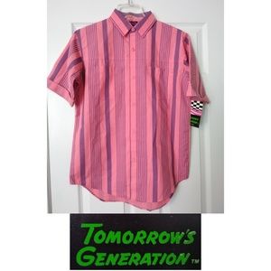 🆕Vintage striped boys large salmon pink purple